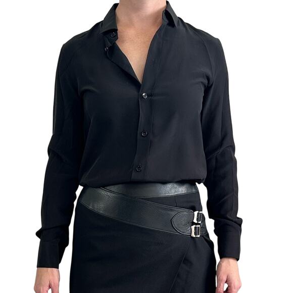 Saint Laurent Silk Button front Shirt in Black FR 34 - Picture 10 of 11